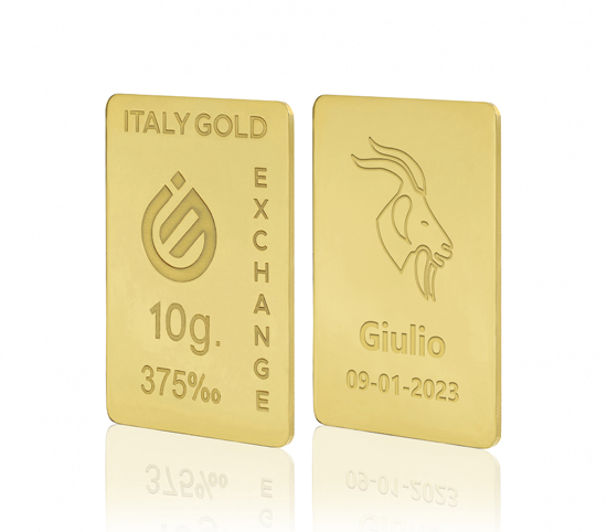 Sztabka złota ze znakiem zodiaku Koziorożec 9kt 10gr Italy Gold Exchange